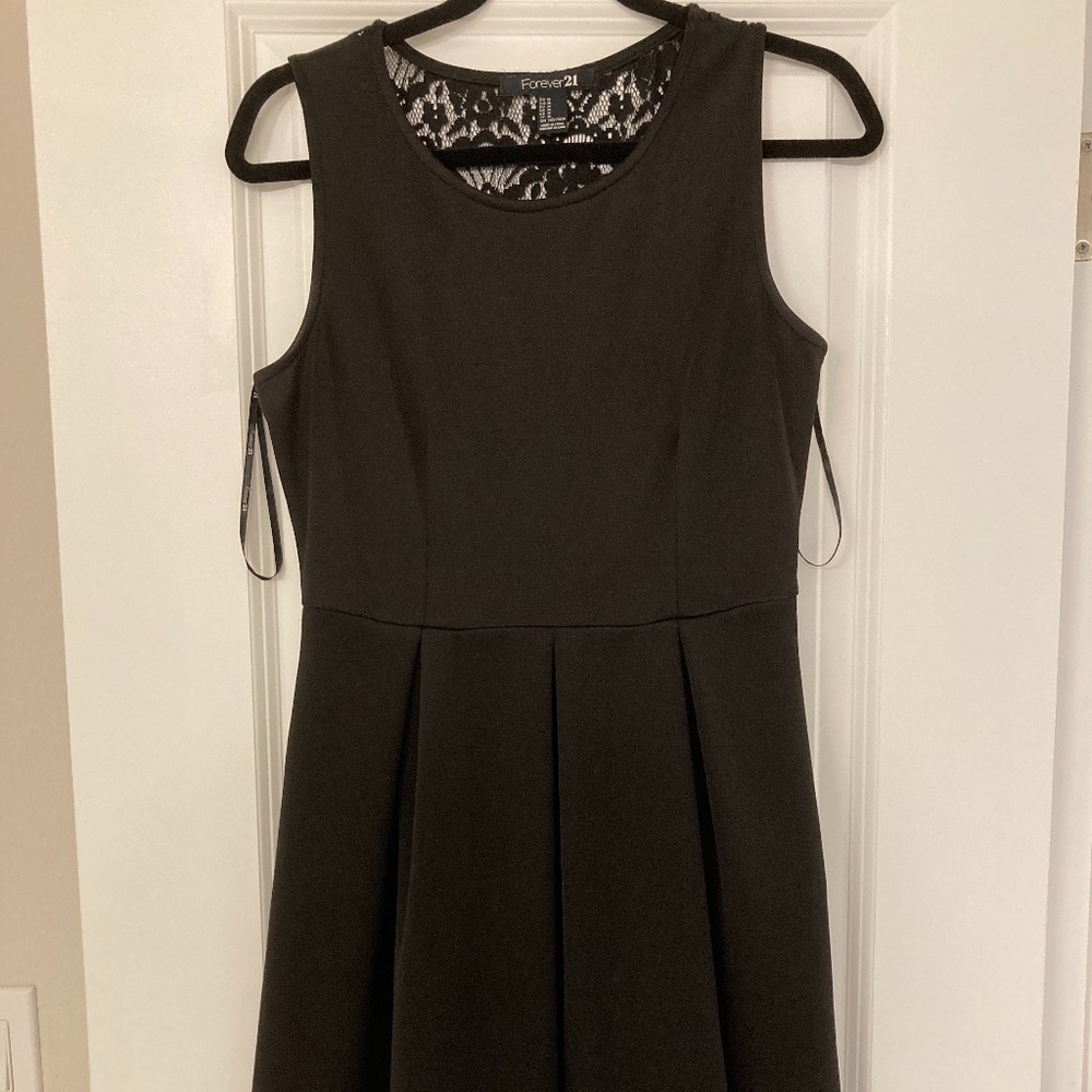 Forever 21 Black Dress with Lace Details Size Medium